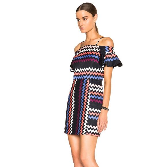 NWT MSGM Chevron Cold-Shoulder Mini Dress ASO Candice King - Picture 3 of 12